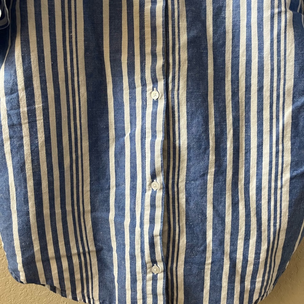 Madewell Women’s Courier Button-Back Shirt XS Hinsdale Stripe Blue White Top - Picture 8 of 13